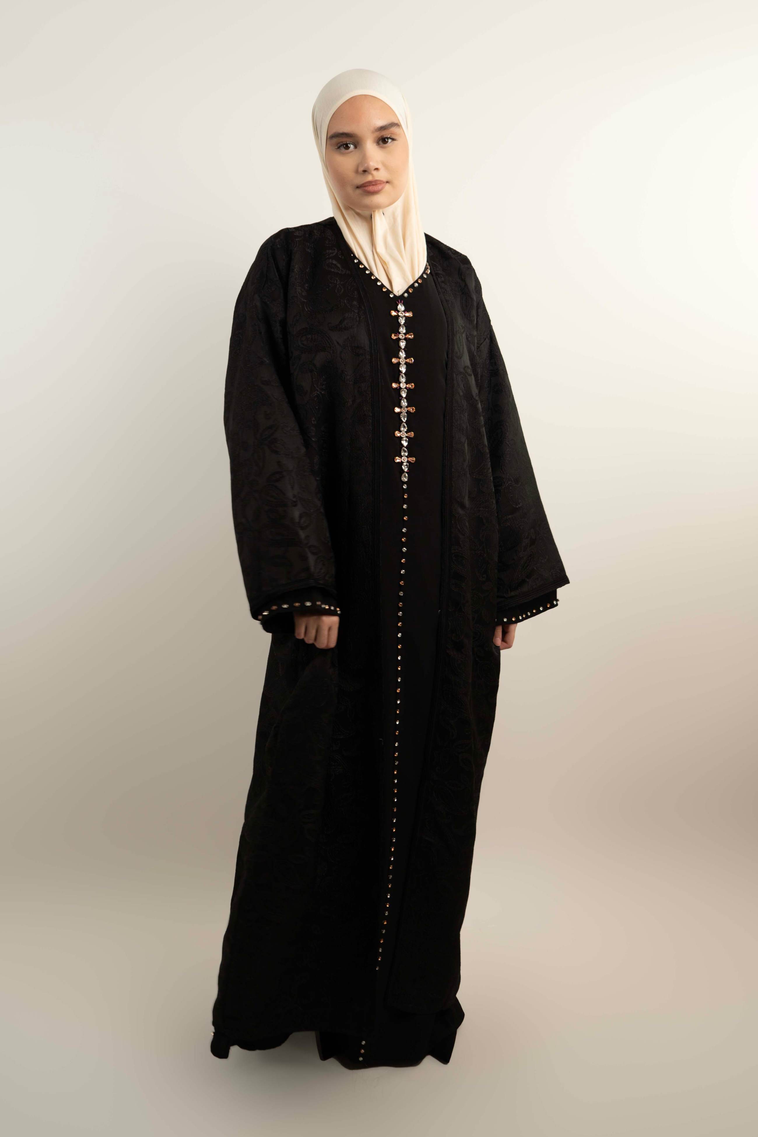 Robe longue strass perle sur le long /Robe Longue Prestige à Strass Perlés