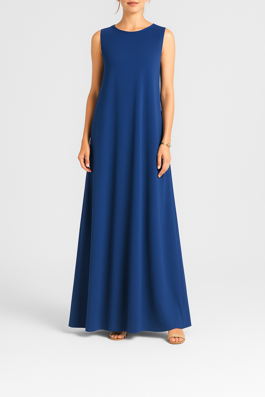 Robe Liwa sans manche premium bleu foncé – élégante, fluide et confortable