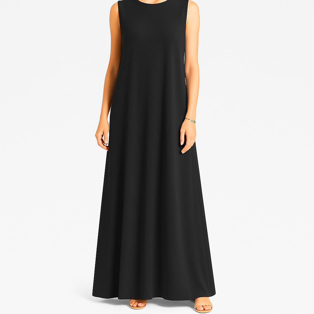 Robe Liwa sans manche premium noir – élégante, fluide et confortable