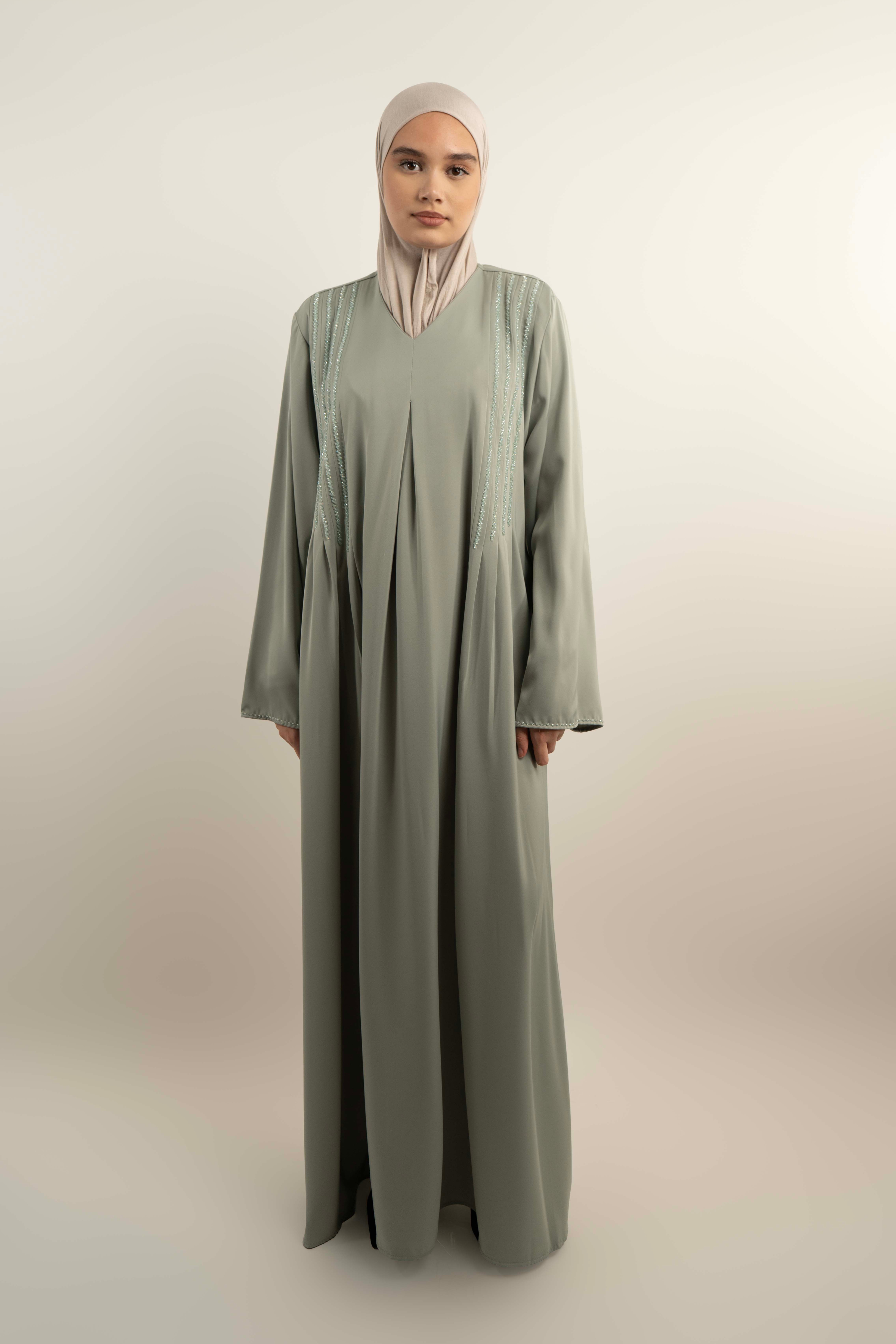 Robe longue fluide perlé