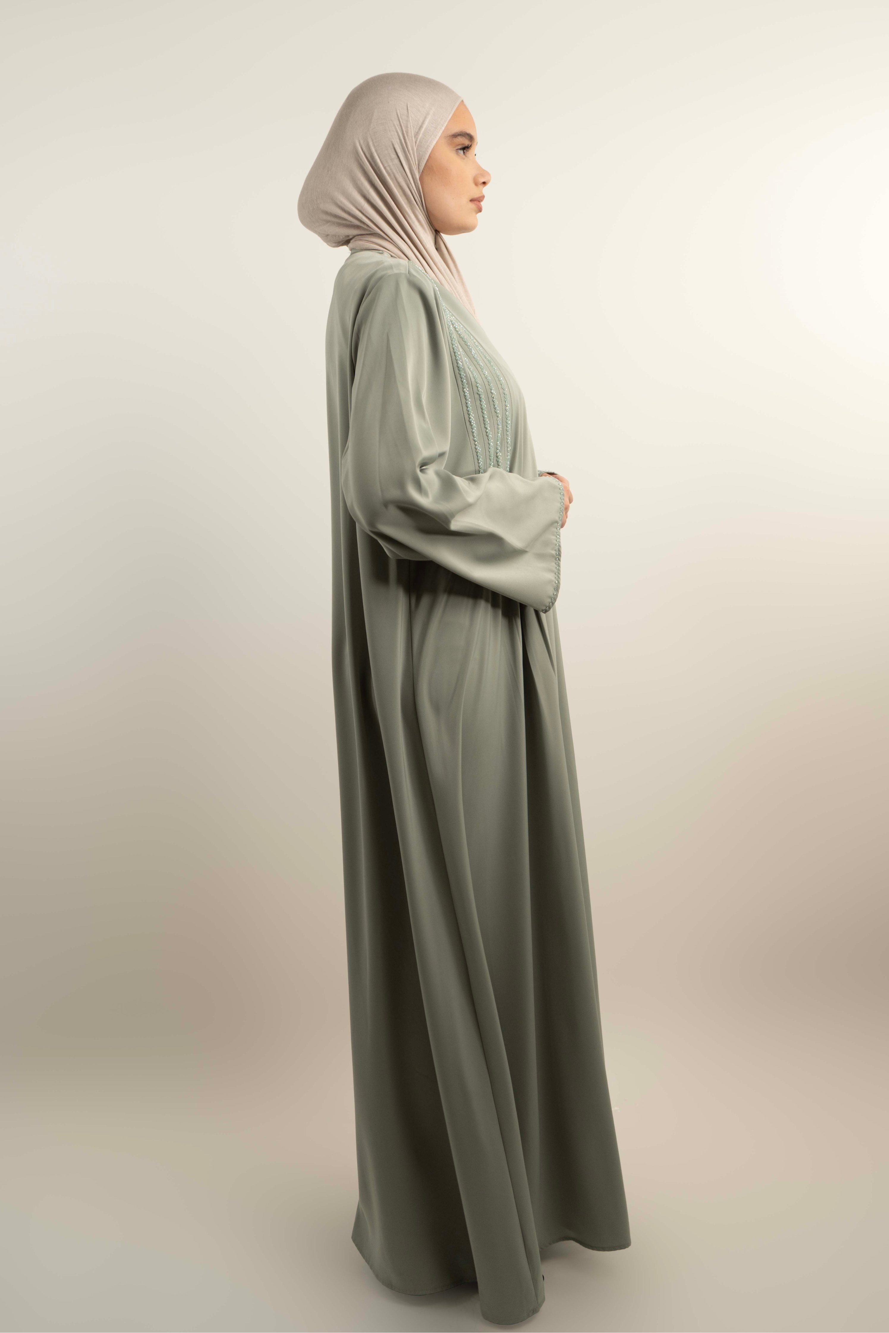 Robe longue fluide perlé