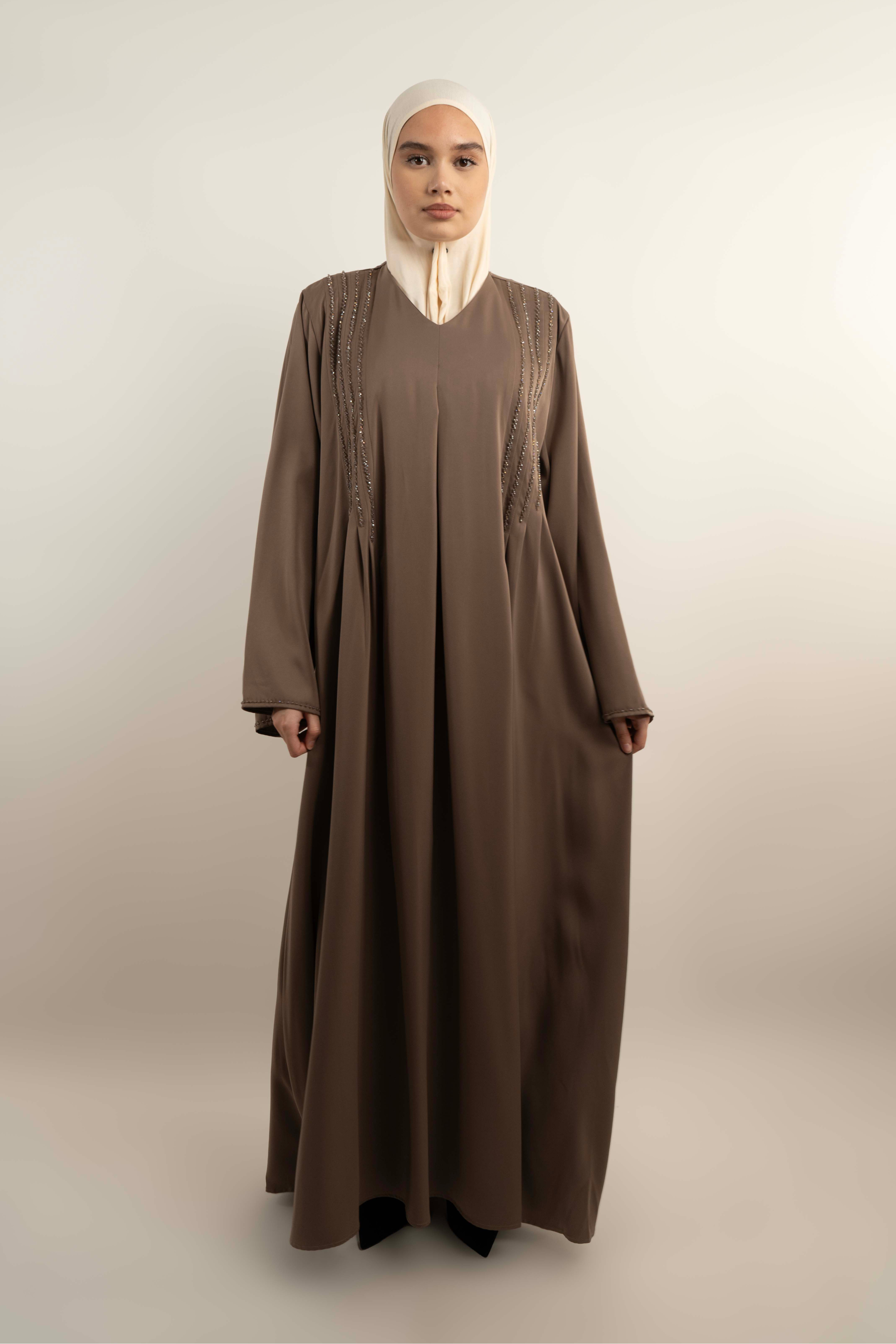 Robe longue fluide perlé