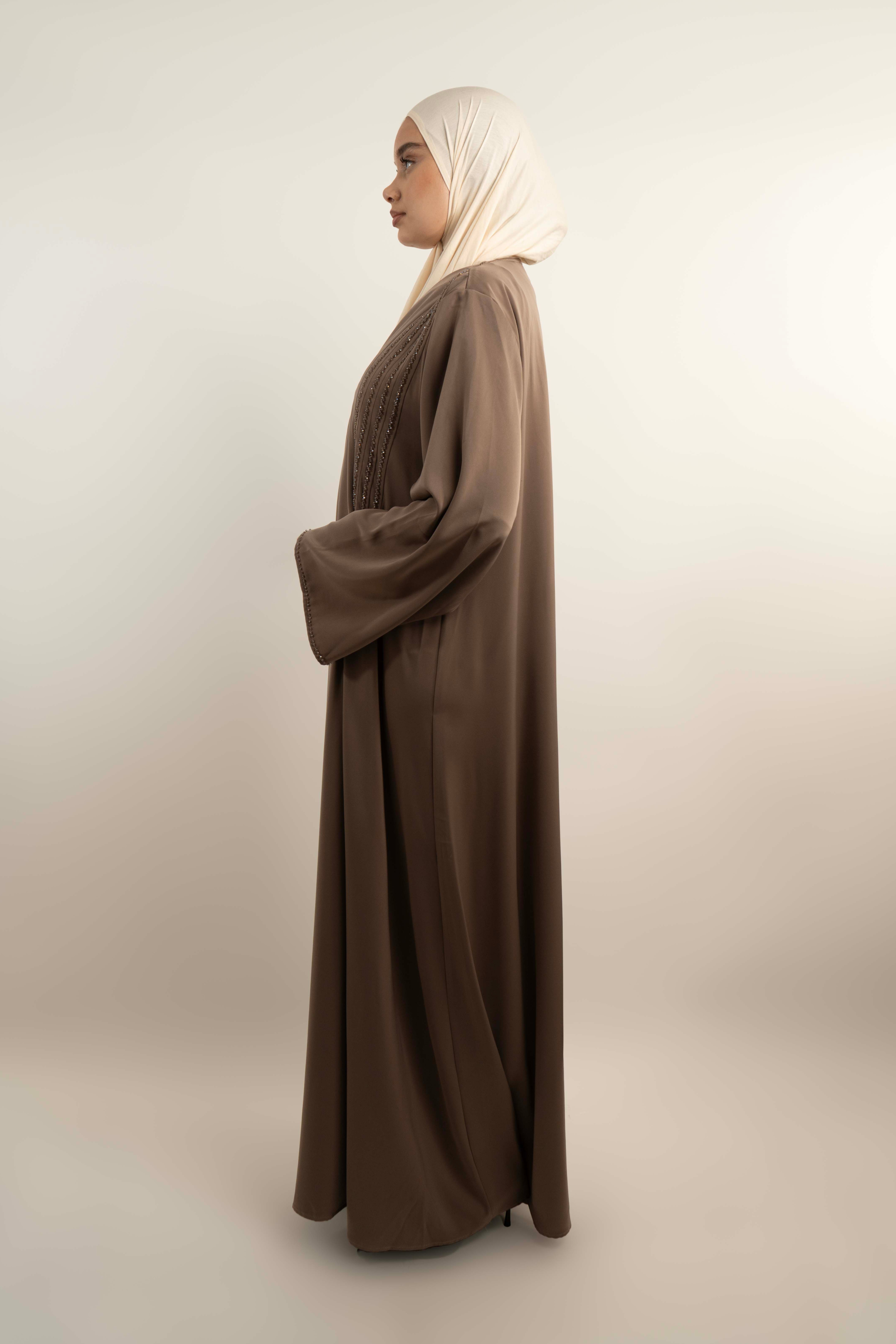 Robe longue fluide perlé