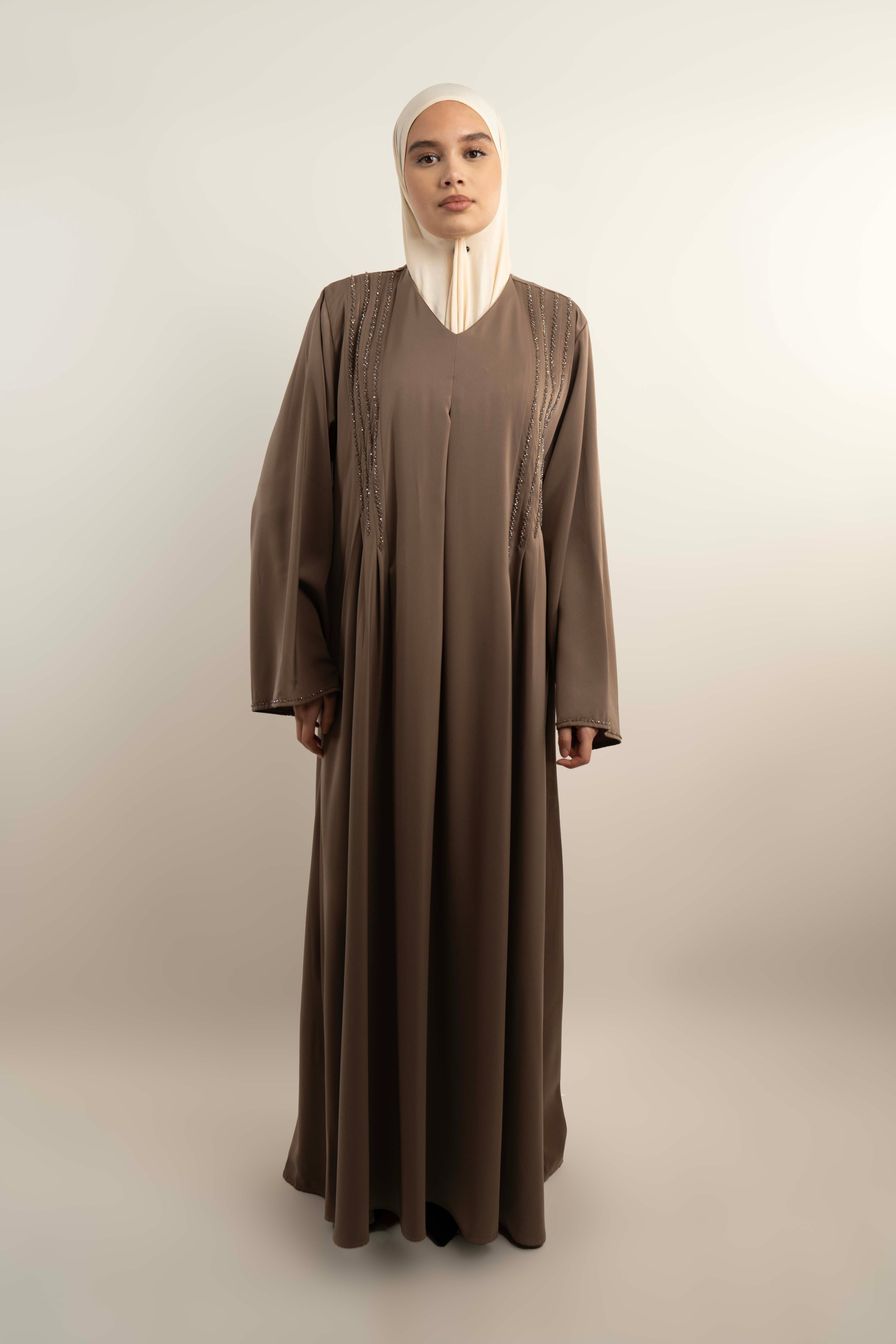 Robe longue fluide perlé