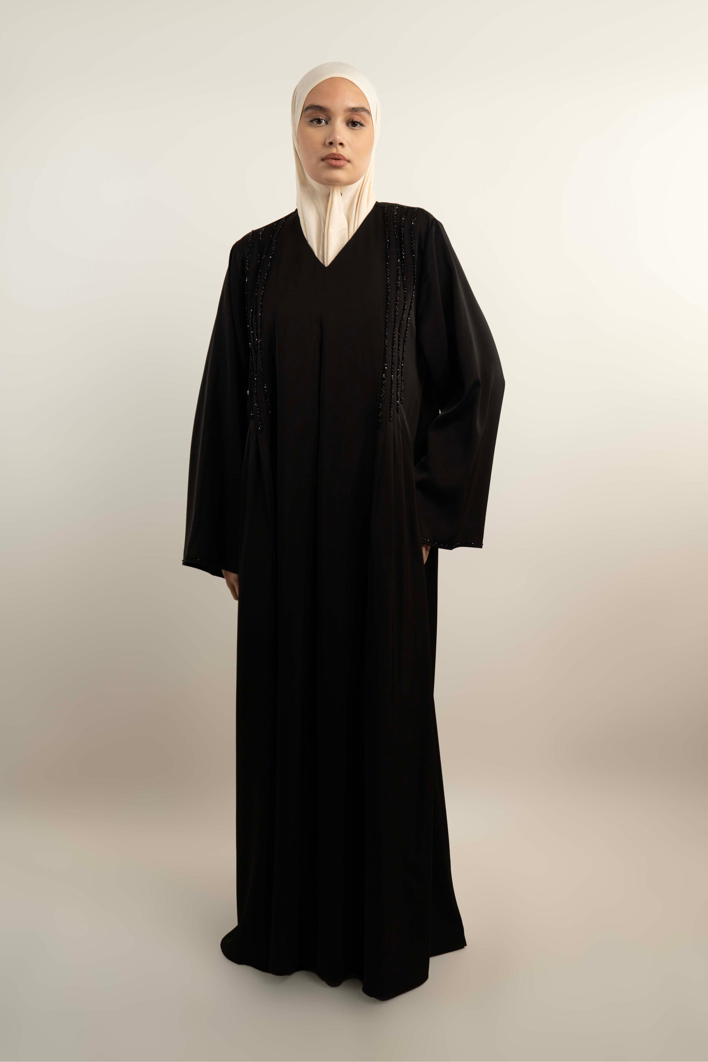 Robe longue fluide perlé