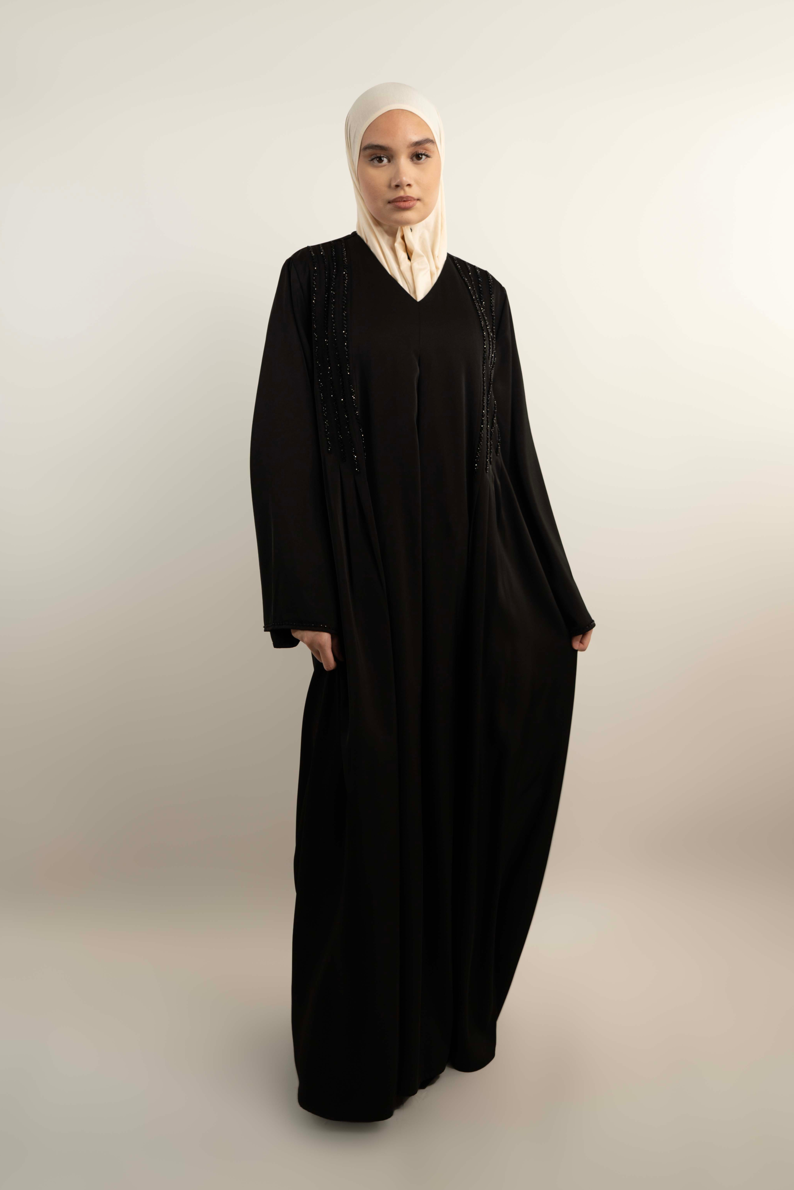 Robe longue fluide perlé