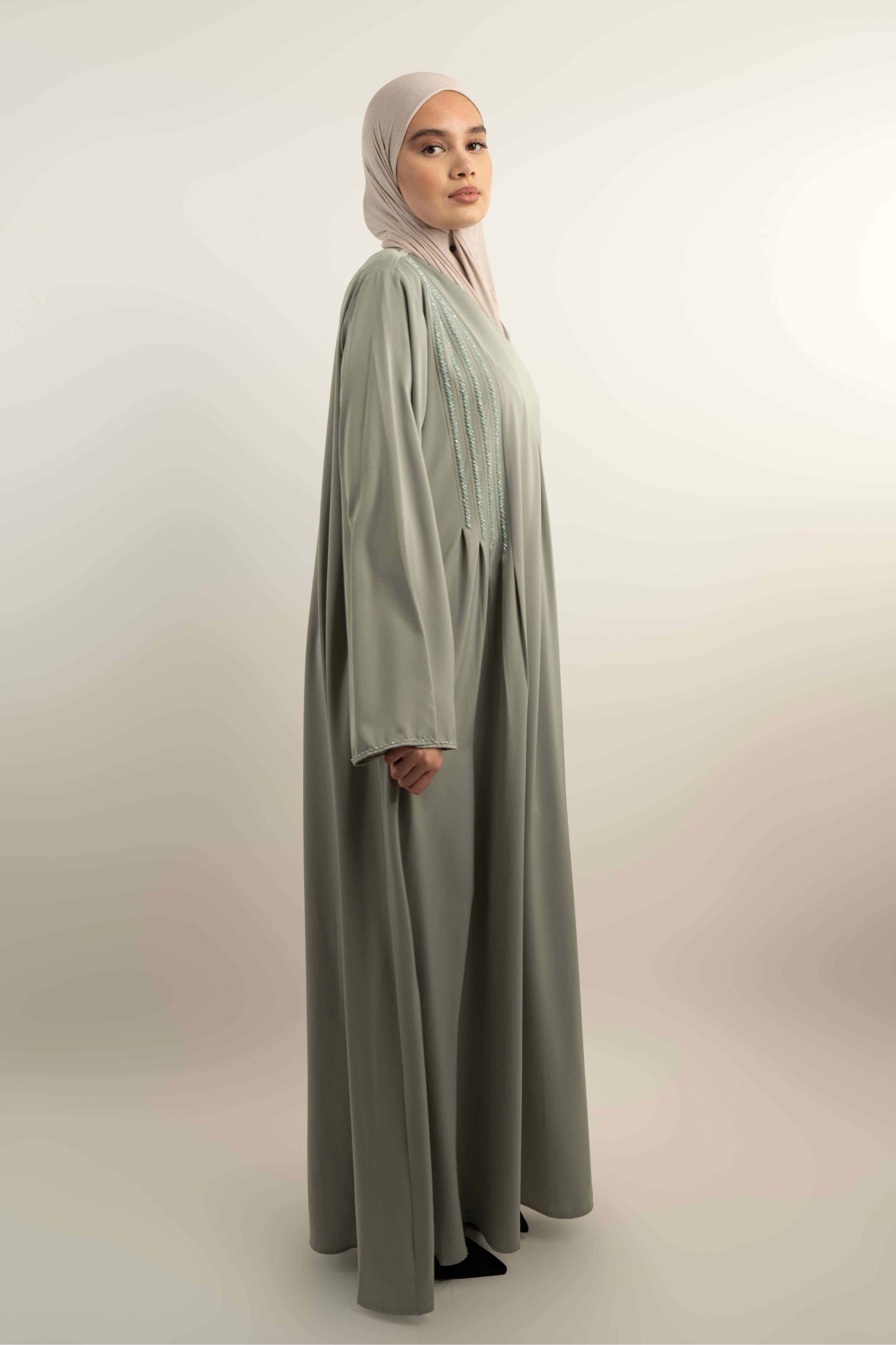 Robe longue fluide perlé