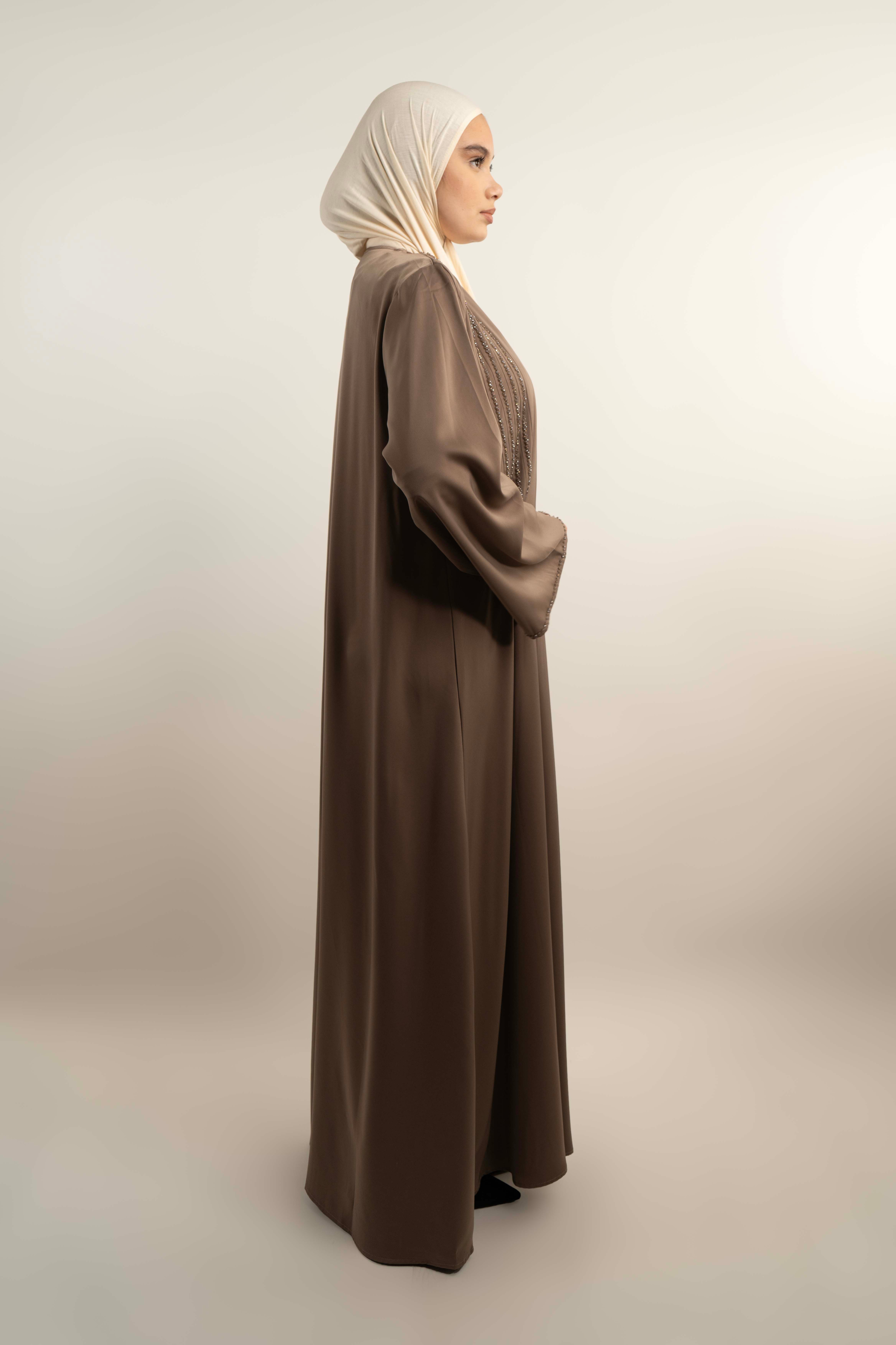 Robe longue fluide perlé