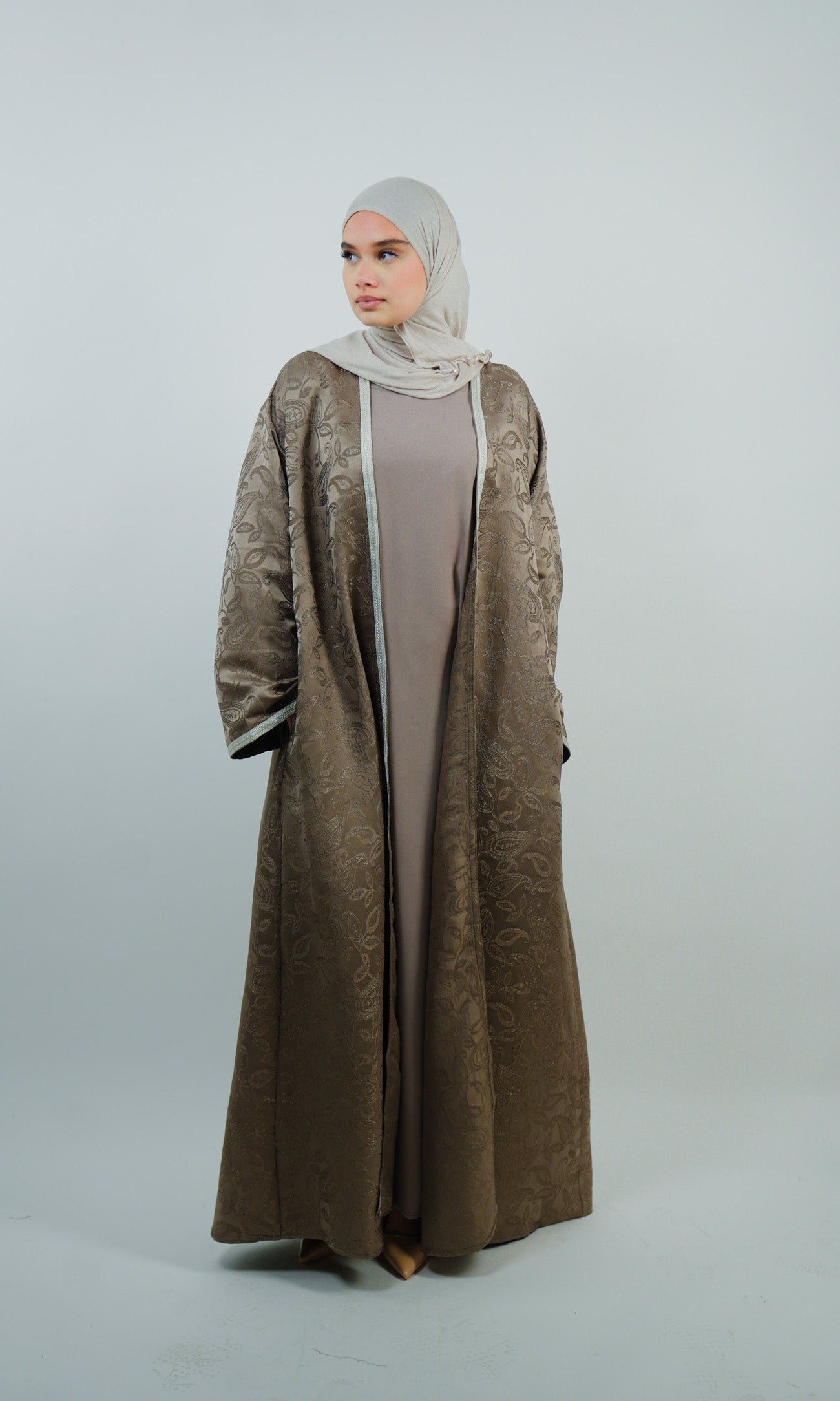 Ensemble Kimono brocard et abaya assortie