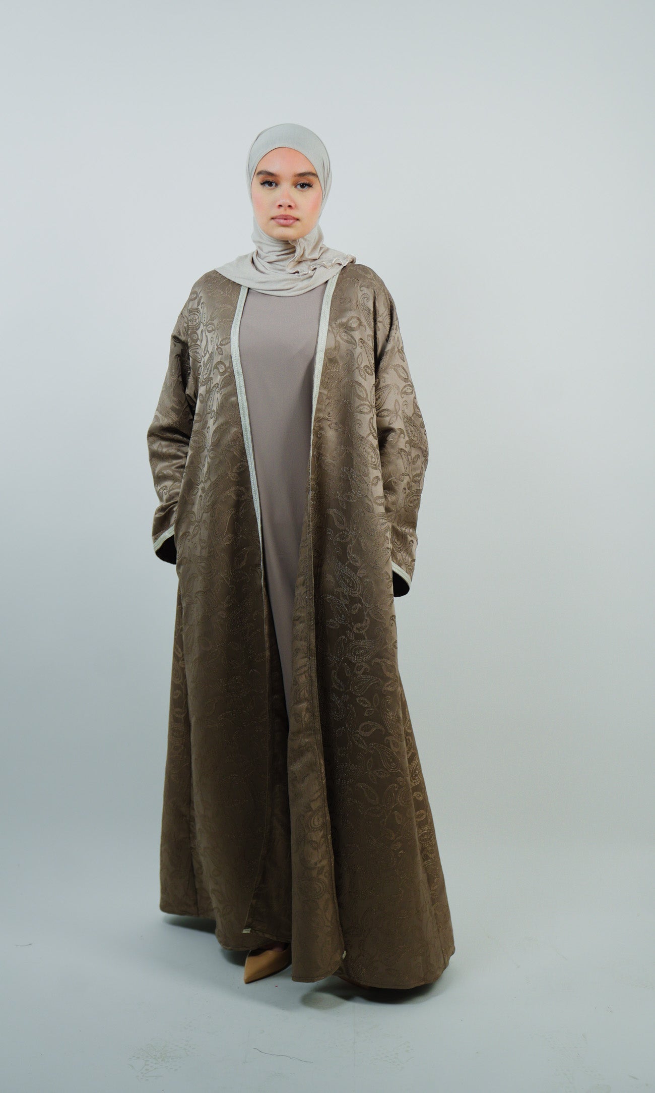 Ensemble Kimono brocard et abaya assortie