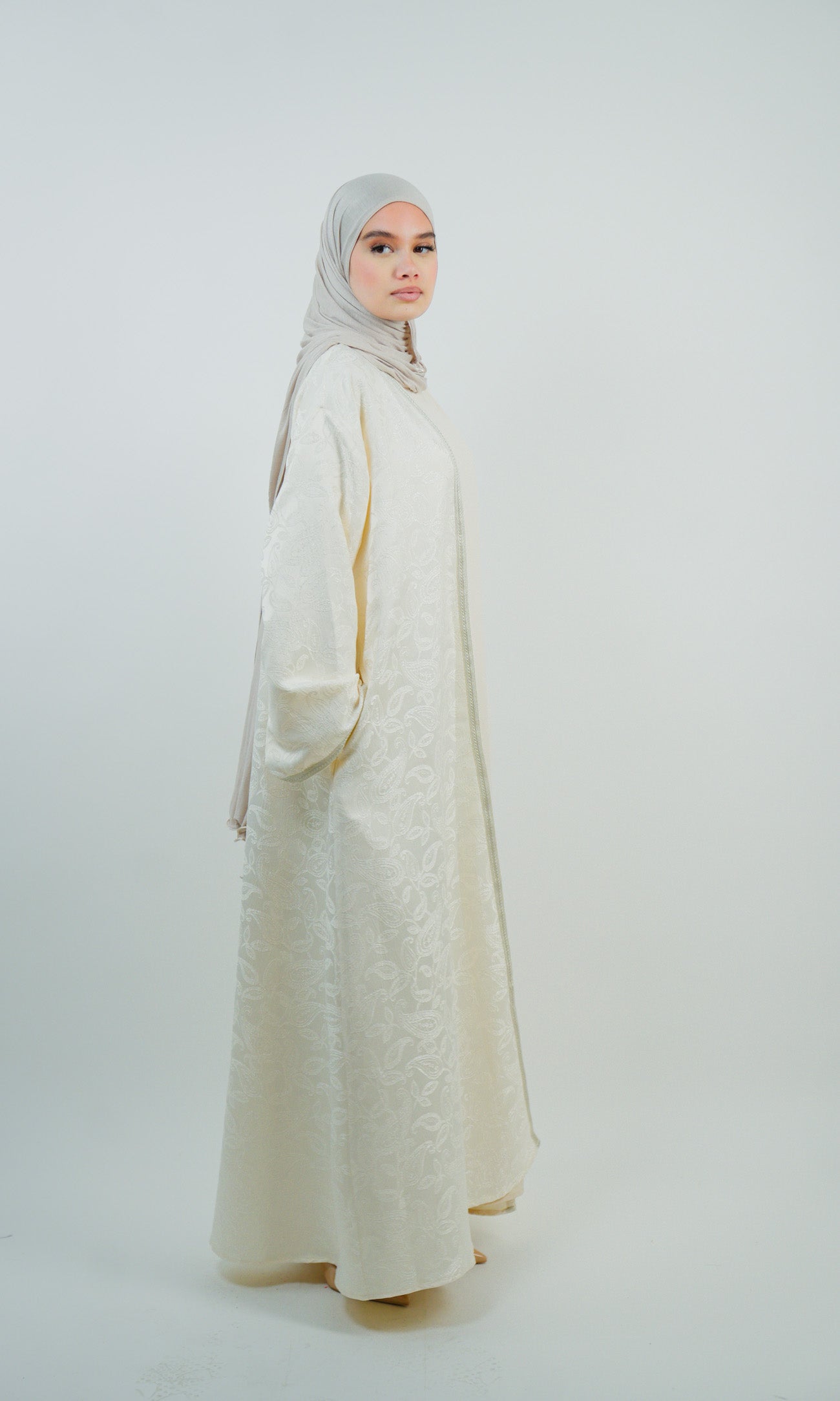 Ensemble Kimono brocard et abaya assortie