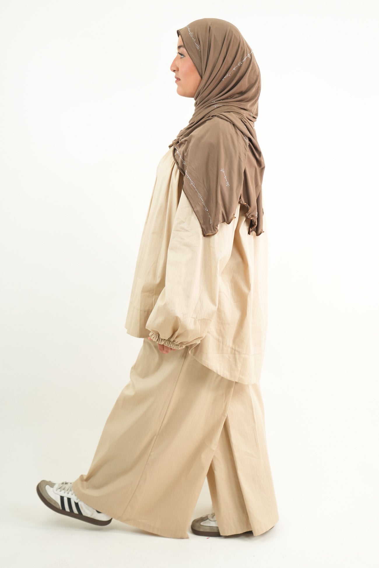 Ensemble pantalon palazzo et haut bouffant