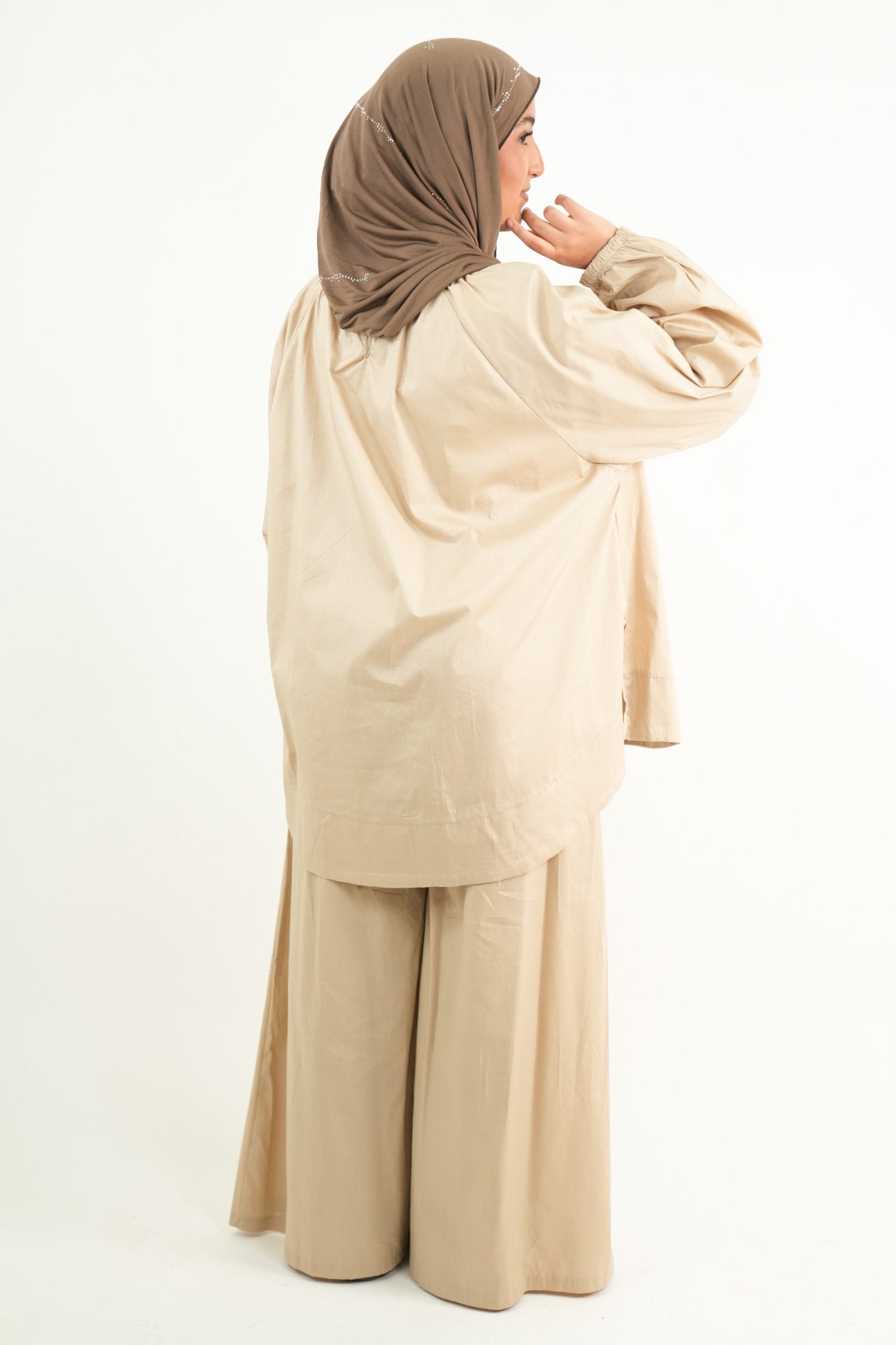 Ensemble pantalon palazzo et haut bouffant