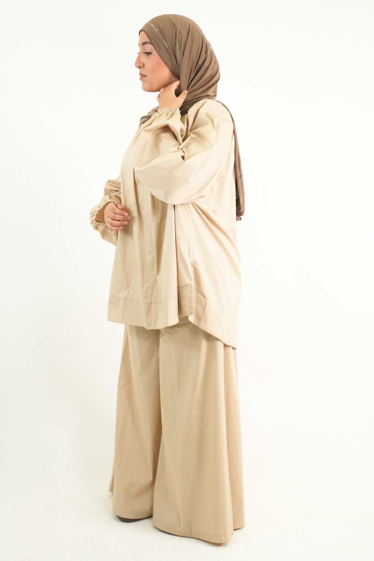 Ensemble pantalon palazzo et haut bouffant