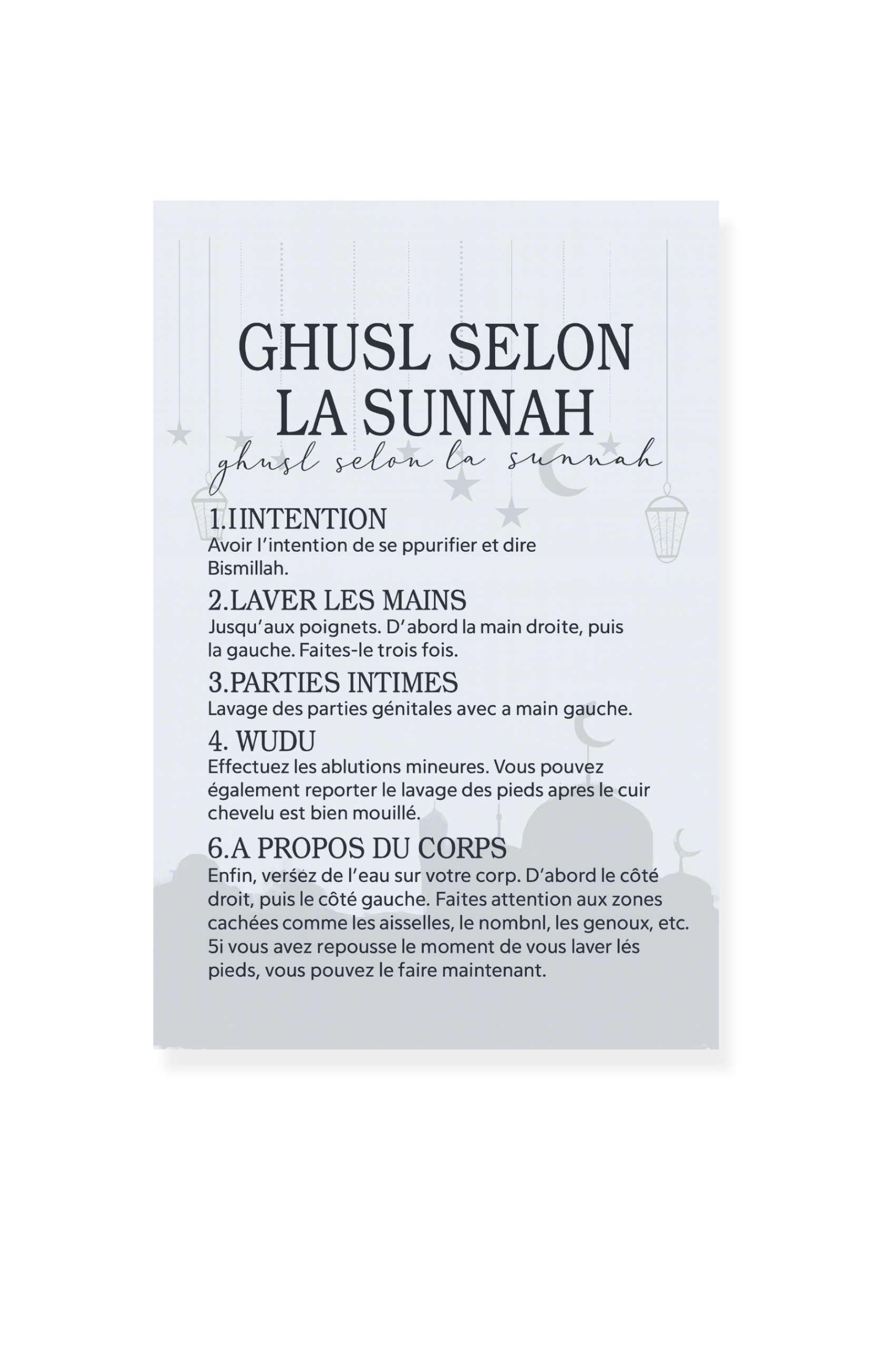 Stickers Ghusl selon la Sunnah  | 24 x 15 cm