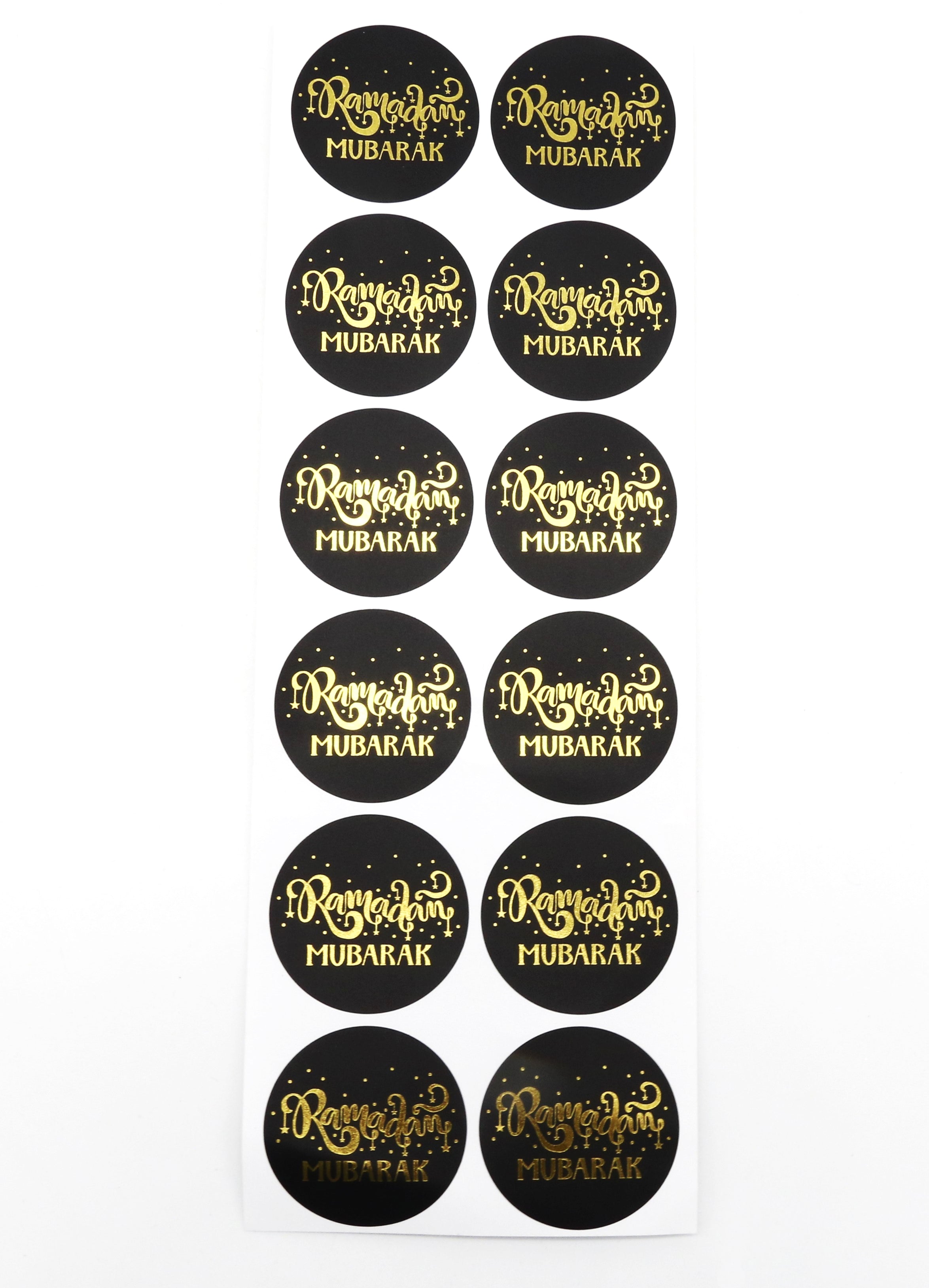 10 stickers noirs et dorés "Ramadan Mubarak" – produit proposé sur Souk Dubaï
