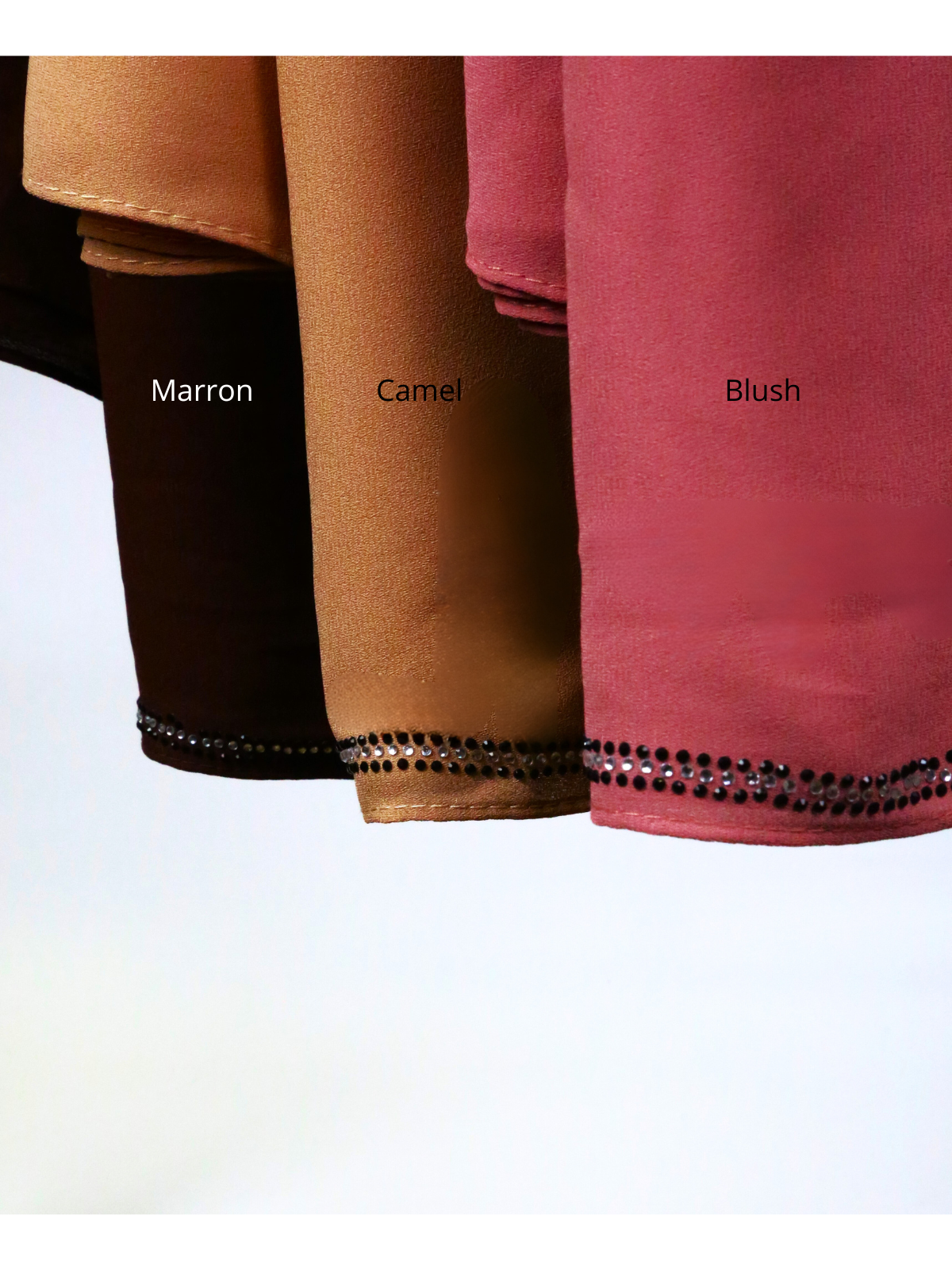 Hijab mousseline strass