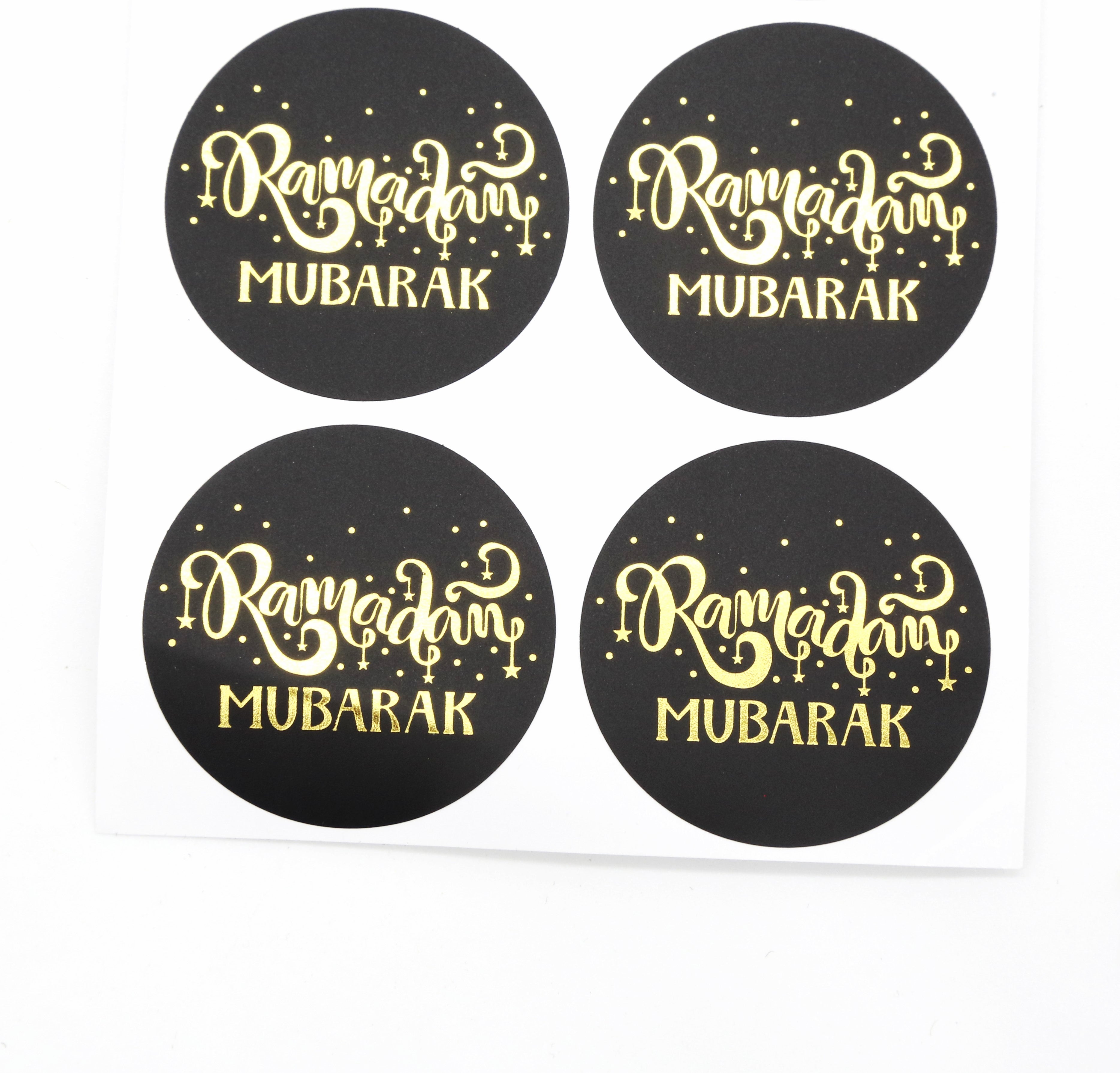 10 stickers noirs et dorés "Ramadan Mubarak"