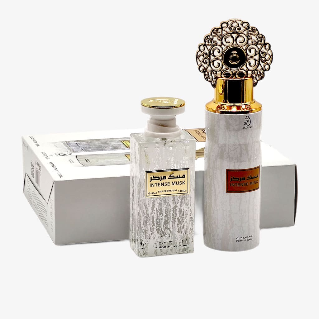 Coffret Intense Musk : Eau De Parfum 100mL + Déodorant 200mL – My Perfumes – parfum oriental subtil aux notes envoûtantes