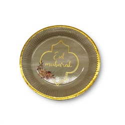 Assiettes - Lot de 6 pcs - Eid Mubarak - Différentes Couleurs