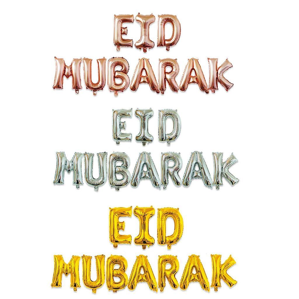 Ballons lettre Eid Mubarak - Différents coloris – produit proposé sur Souk Dubaï
