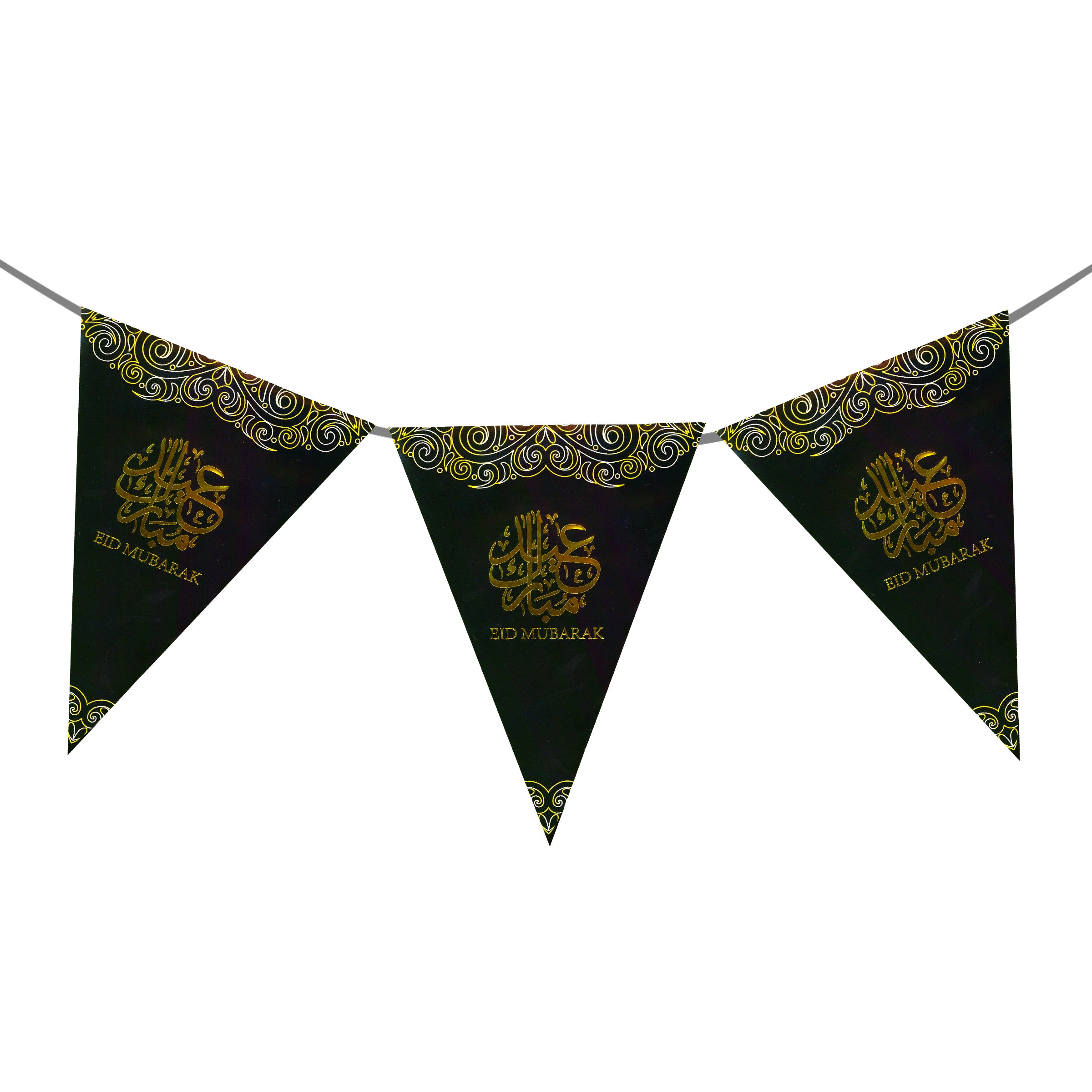 Banderole 5 mètres en noir et doré - Eid Mubarak – produit proposé sur Souk Dubaï