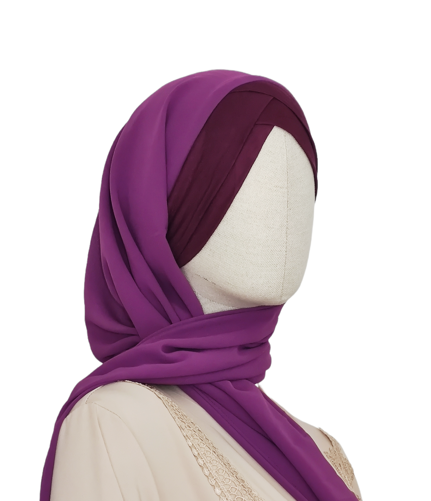 Hijab mousseline 2 bandes – habit moderne respectant les codes de la pudeur