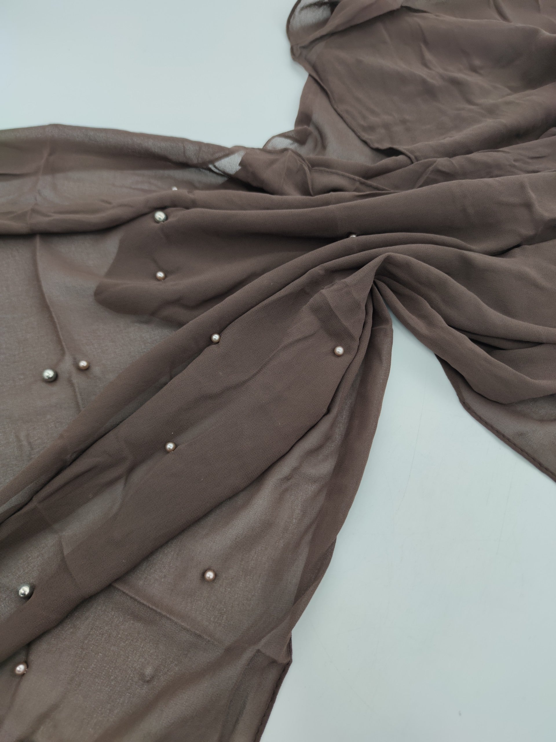 Hijab mousseline à perle avec bonnet intégré