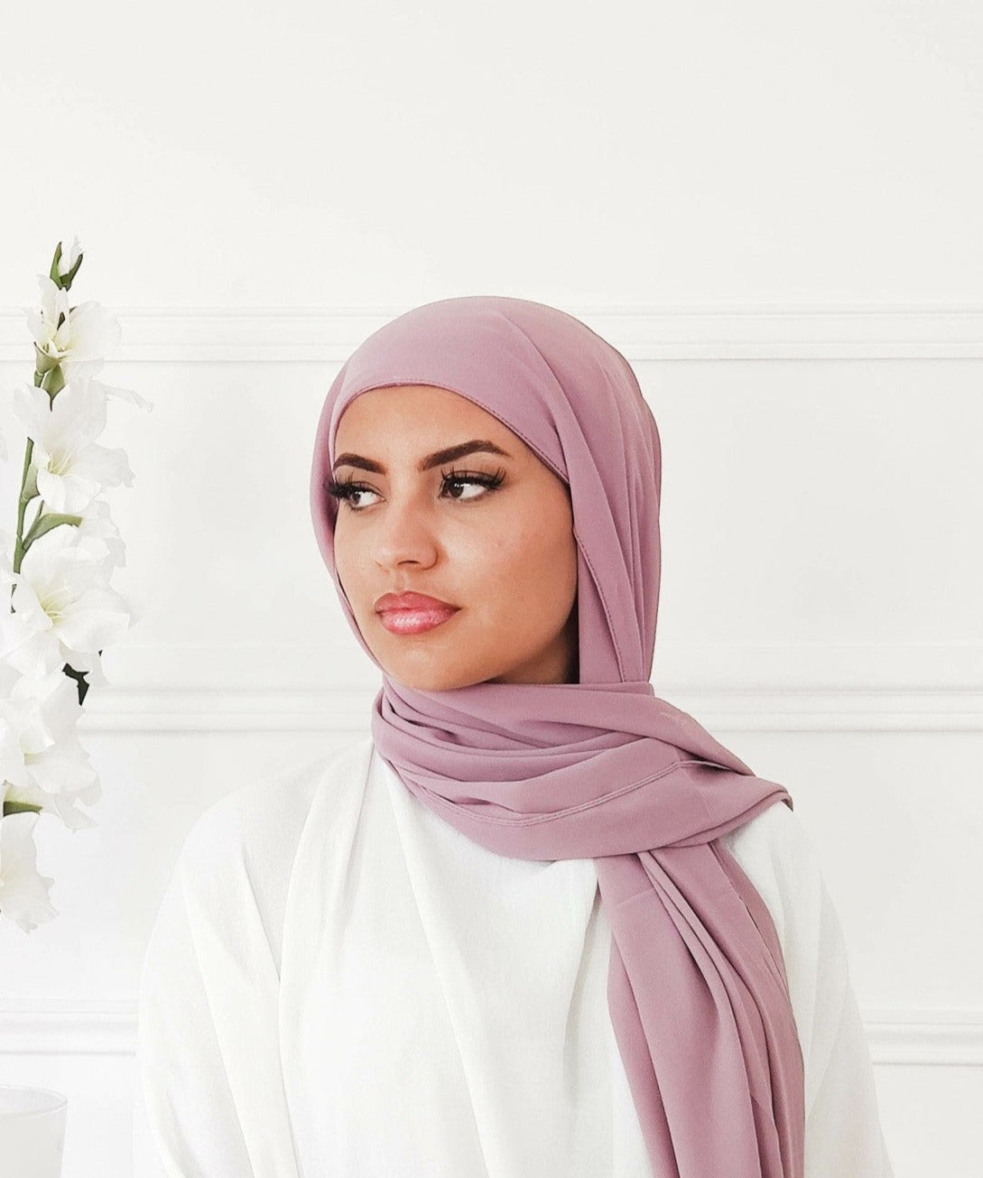 Hijab mousseline avec bonnet à nouer