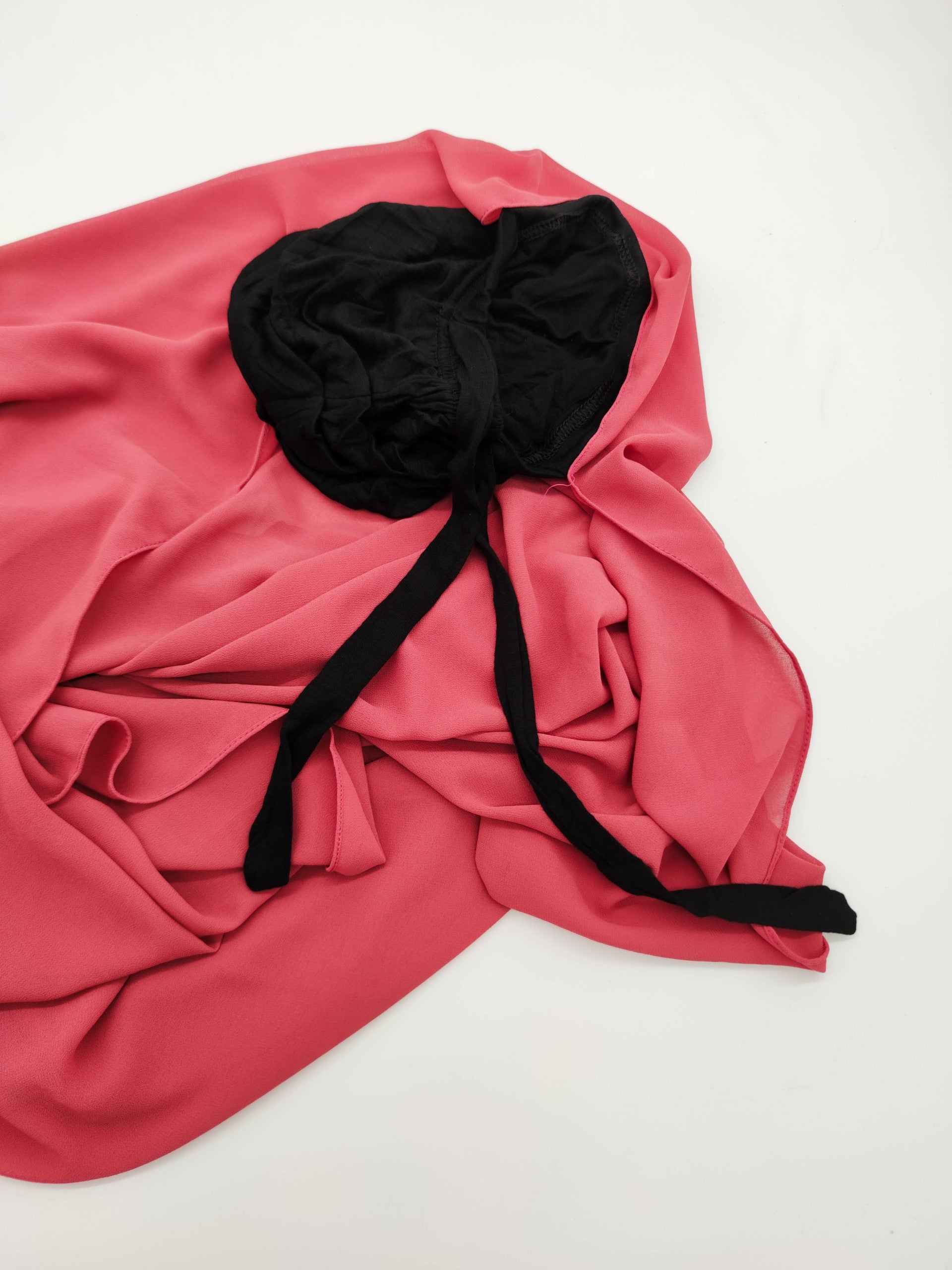 Hijab mousseline avec bonnet à nouer