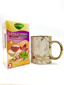 Pack Tea - Tea of ​​your choice + Silver or Gold Marble Mug