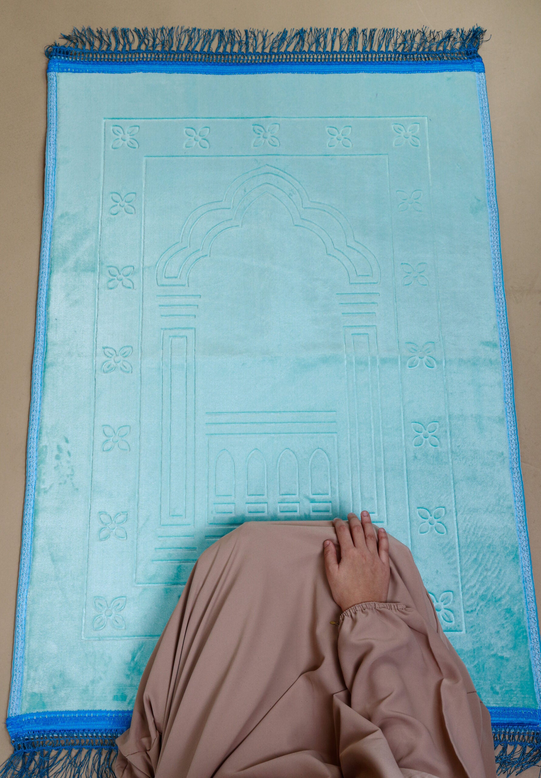 VGEBY tapis musulman Tapis de prière musulman Tapis de pèlerinage en coton  épais Tapis de prière musulman avec un sac en tissu