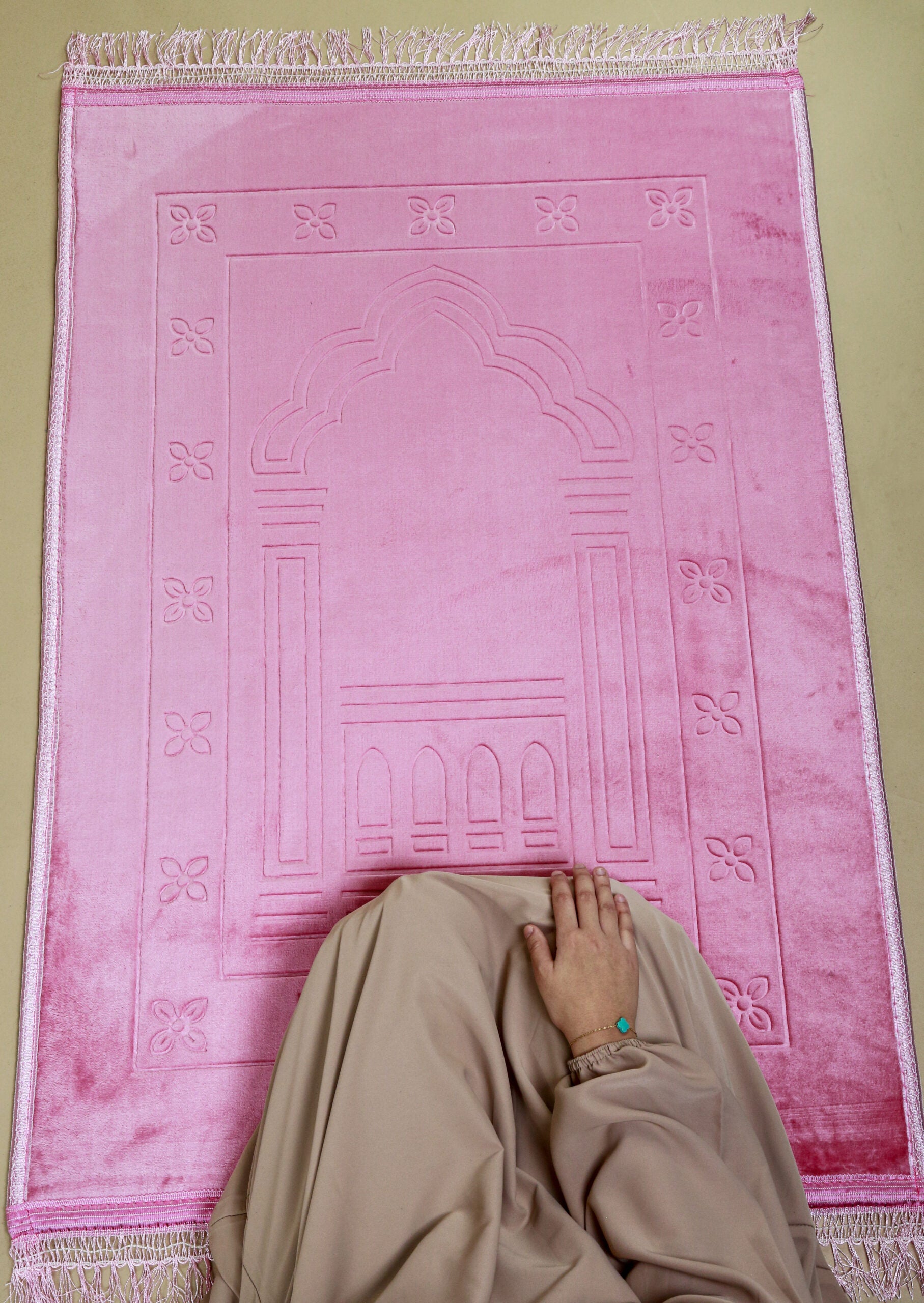 Tapis de prière rose  Le tapis de prière de la femme musulmane