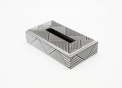 Decorative napkin or tissue box with stripes