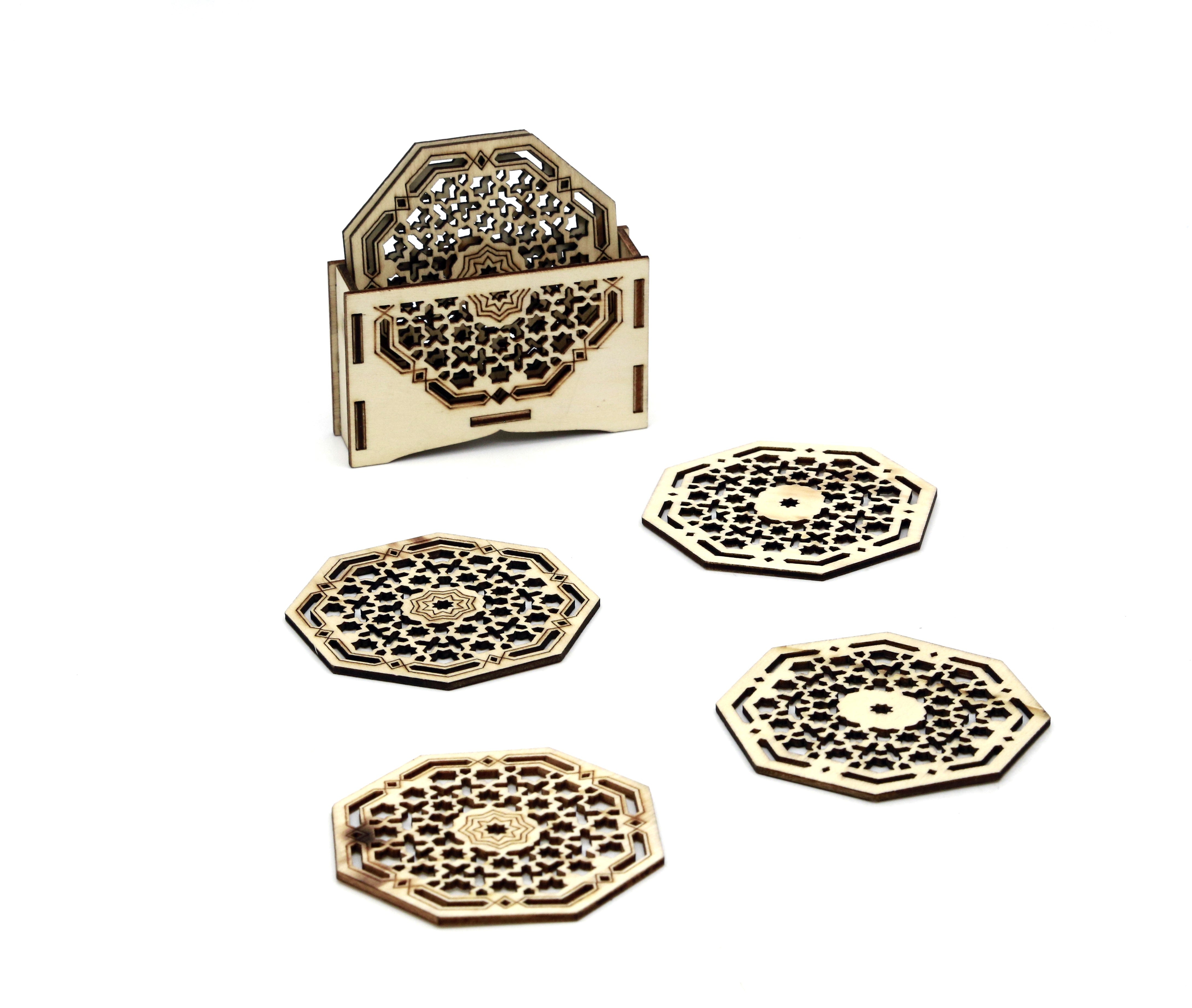 Lot de 6 supports décoratifs en bois – produit proposé sur Souk Dubaï