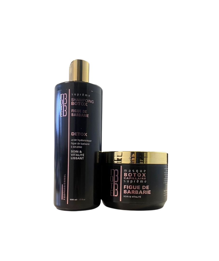 Shampoing et Soin BOTOX capillaire Figue de Barbarie  500ML - NOTE 33 – shampoing doux pour soin des cheveux