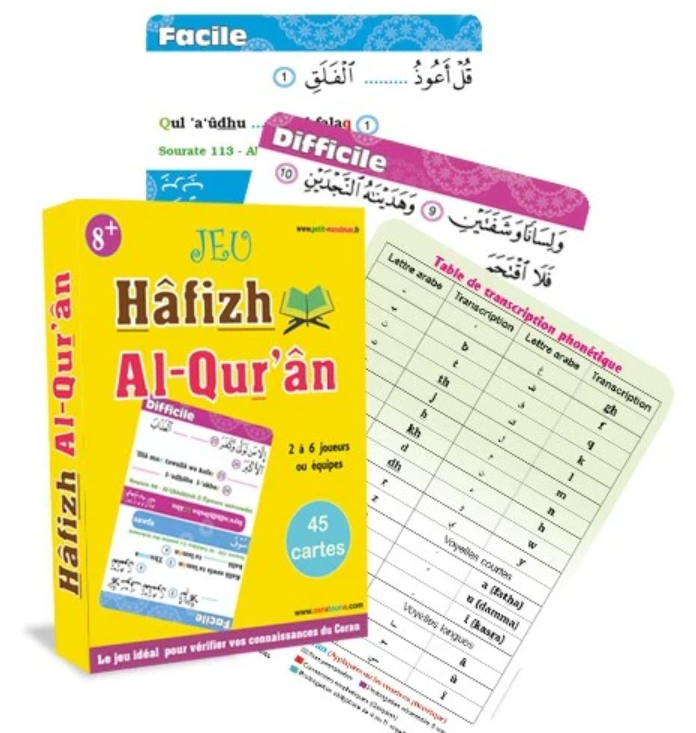 Jeu sur le Coran : Hâfizh Al Qur'ân - 45 Cartes | 2 à 6 joueurs – élément essentiel à la pratique religieuse