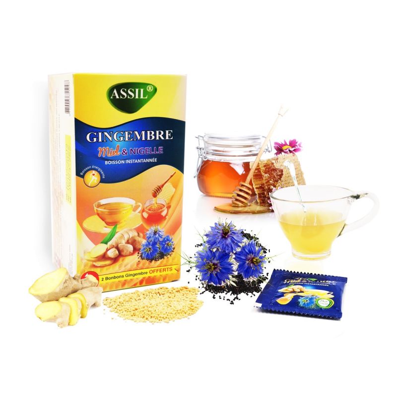 Tisane/boisson instantanée au Gingembre,Miel et Nigelle – produit proposé sur Souk Dubaï